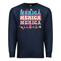 Navy Merica vibes Premium Sweatshirt - FaDigitalArtStudio