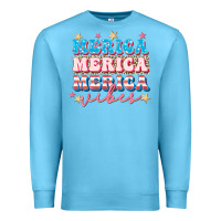 Ocean Blue Merica vibes Premium Sweatshirt - FaDigitalArtStudio