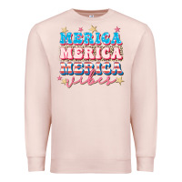 Pale Pink Merica vibes Premium Sweatshirt - FaDigitalArtStudio