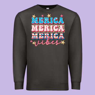 Merica Vibes Premium Sweatshirt Designed By Fadigitalartstudio