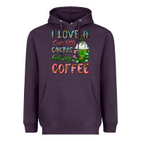 Plum I Love A Cute Little Cactus Holding Coffee Heavyweight Hoodie - FaDigitalArtStudio
