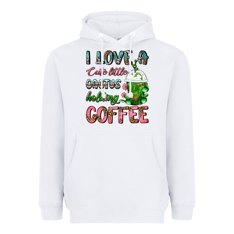I Love A Cute Little Cactus Holding Coffee Heavyweight Hoodie by FaDigitalArtStudio | Teevron
