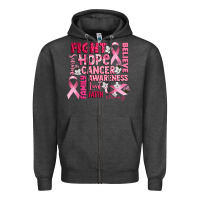 Charcoal Heather cancer awareness fight believe hope survive Zipper Hoodie - CowGirlArtShop
