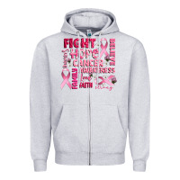 Heather Grey cancer awareness fight believe hope survive Zipper Hoodie - CowGirlArtShop
