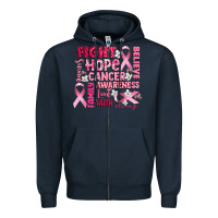 Navy cancer awareness fight believe hope survive Zipper Hoodie - CowGirlArtShop