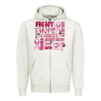 Oatmeal Heather cancer awareness fight believe hope survive Zipper Hoodie - CowGirlArtShop