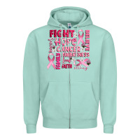 Cancer Awareness Fight Believe Hope Survive Zipper Hoodie | Teevron
