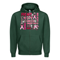 Sports Green cancer awareness fight believe hope survive Zipper Hoodie - CowGirlArtShop