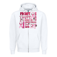 White cancer awareness fight believe hope survive Zipper Hoodie - CowGirlArtShop