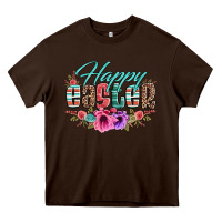 Chocolate Brown happy easter western floral serape leopard Heavy Core Tee - Jasminsmagicworld