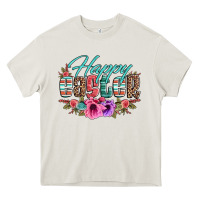 Cream happy easter western floral serape leopard Heavy Core Tee - Jasminsmagicworld