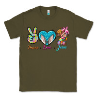 Army Green Peace Love Easter Jesus Classic Tee - BundleAndBundleShop