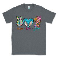 Charcoal Heather Peace Love Easter Jesus Classic Tee - BundleAndBundleShop