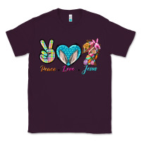 Plum Peace Love Easter Jesus Classic Tee - BundleAndBundleShop