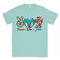 Seafoam Peace Love Easter Jesus Classic Tee - BundleAndBundleShop