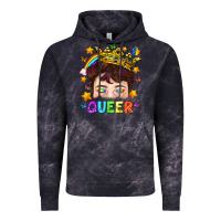 Cloud Black LGBTQ+ Queer Portrait With Crown And Rainbow Vintage Hoodie - BundleAndBundleShop