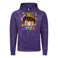 Cloud Purple LGBTQ+ Queer Portrait With Crown And Rainbow Vintage Hoodie - BundleAndBundleShop