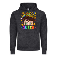 Vintage Black LGBTQ+ Queer Portrait With Crown And Rainbow Vintage Hoodie - BundleAndBundleShop