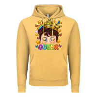Vintage Mustard LGBTQ+ Queer Portrait With Crown And Rainbow Vintage Hoodie - BundleAndBundleShop