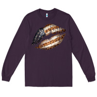 Vintage American Flag With Leopard Pattern Long Sleeve Tee | Teevron