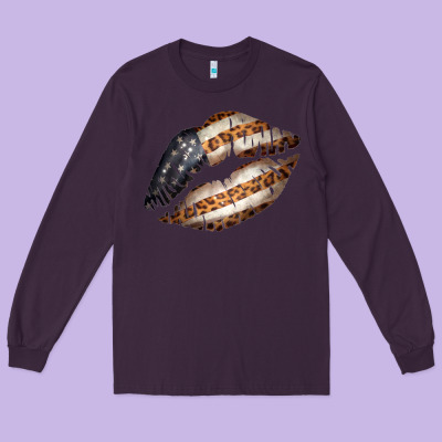 Vintage American Flag With Leopard Pattern Long Sleeve Tee Designed By Bettercallsaul