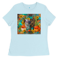 Baby Blue fall heifer cows Ladies Tee - RanaPortraitStore