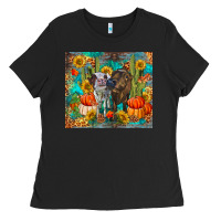 Black fall heifer cows Ladies Tee - RanaPortraitStore