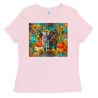 Bubblegum Pink fall heifer cows Ladies Tee - RanaPortraitStore