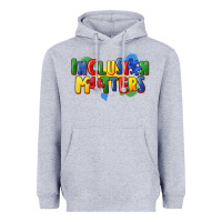Heather Grey Inclusion matters Heavyweight Hoodie - FaDigitalArtStudio