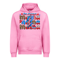 Fuchsia Pink american mama Urban Hoodie - CowhideDigitalArt