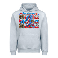 Heather Grey american mama Urban Hoodie - CowhideDigitalArt