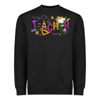 Black mardi gras teacher Heavyweight Sweatshirt - texasbilliewilder