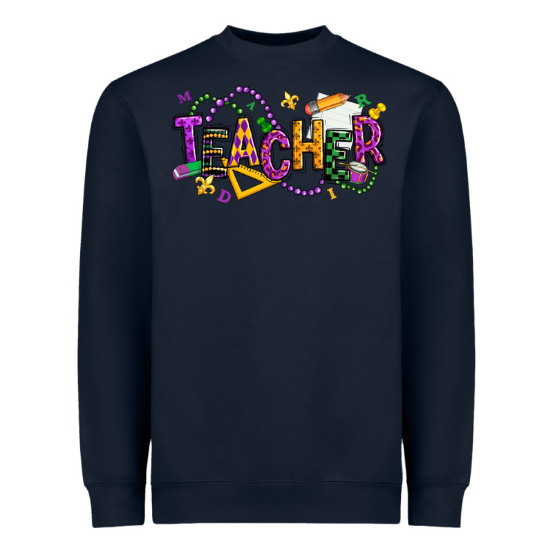 Mardi Gras Teacher Heavyweight Sweatshirt by texasbilliewilder | Teevron