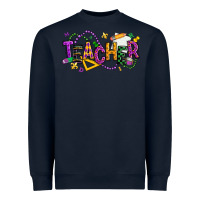 Navy mardi gras teacher Heavyweight Sweatshirt - texasbilliewilder