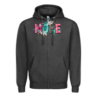 Charcoal Heather hope cancer awareness Zipper Hoodie - CowGirlArtShop