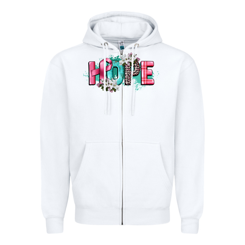 Hope Cancer Awareness Zipper Hoodie by CowGirlArtShop | Teevron