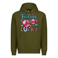 Army Green feeling lucky valentine's day olivia Premium Hoodie - OliviaCreatesArt
