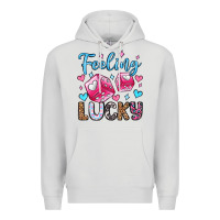 Dove Grey feeling lucky valentine's day olivia Premium Hoodie - OliviaCreatesArt