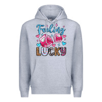 Heather Grey feeling lucky valentine's day olivia Premium Hoodie - OliviaCreatesArt