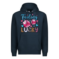 Navy feeling lucky valentine's day olivia Premium Hoodie - OliviaCreatesArt