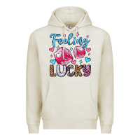 Oatmeal Heather feeling lucky valentine's day olivia Premium Hoodie - OliviaCreatesArt