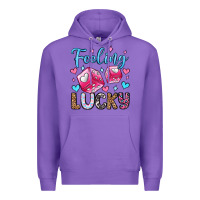 Purple feeling lucky valentine's day olivia Premium Hoodie - OliviaCreatesArt