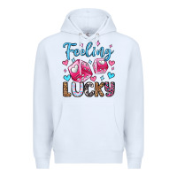 White feeling lucky valentine's day olivia Premium Hoodie - OliviaCreatesArt