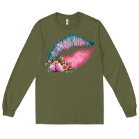 Army Green Eared Turquoise Pink Easter Lips Long Sleeve Tee - Bettercallsaul