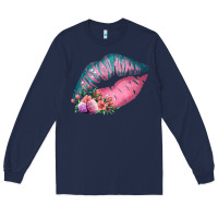 Navy Eared Turquoise Pink Easter Lips Long Sleeve Tee - Bettercallsaul
