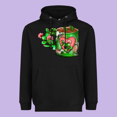 Cactus Coffee Cup Heavyweight Hoodie Designed By Fadigitalartstudio