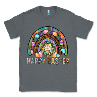 Charcoal Heather Happy Easter Rainbow Classic Tee - BundleAndBundleShop