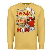 Antique Gold My favorite baseball player calls me mom Premium Sweatshirt - FaDigitalArtStudio