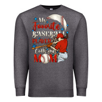 Charcoal Heather My favorite baseball player calls me mom Premium Sweatshirt - FaDigitalArtStudio
