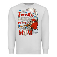 Dove Grey My favorite baseball player calls me mom Premium Sweatshirt - FaDigitalArtStudio